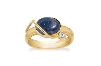 Rabinovich Starry Night fingerring i forgyldt sterling sølv med lapis lazuli og zirkonia
